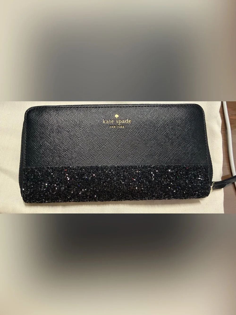 Kate Spade Black Sparkle Tote with Matching Wallet and Dust Bag - Picture 11 of 13